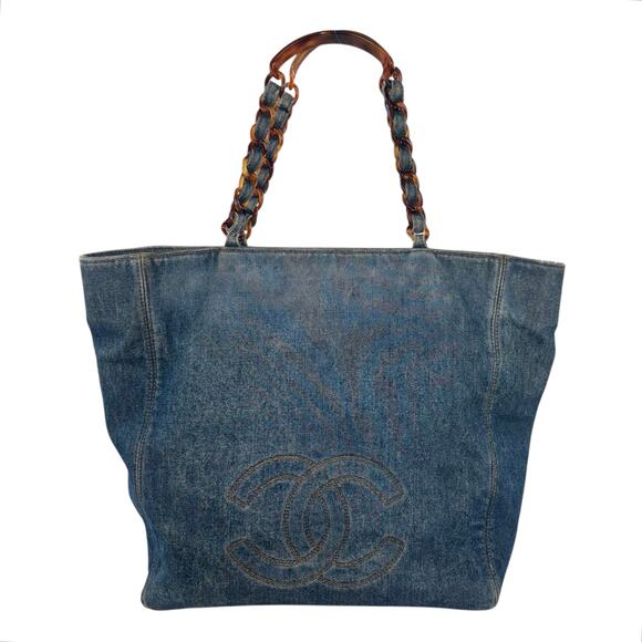 CHANEL Handbags - Chanel Vintage Denim Tote Bag